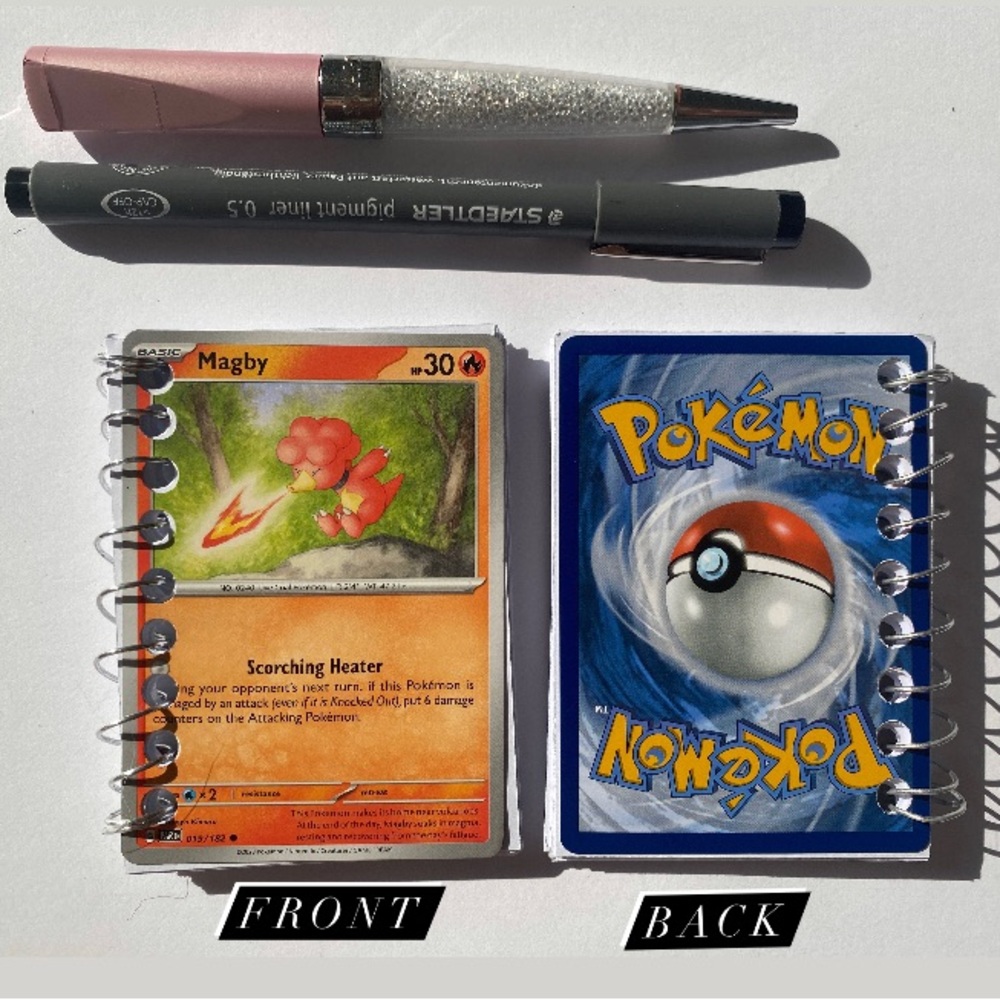 CUSTOM✨ Pokémon TCG, Mini 50pg. Notebook/Sketch Book *Magby 019/182* handmade!
